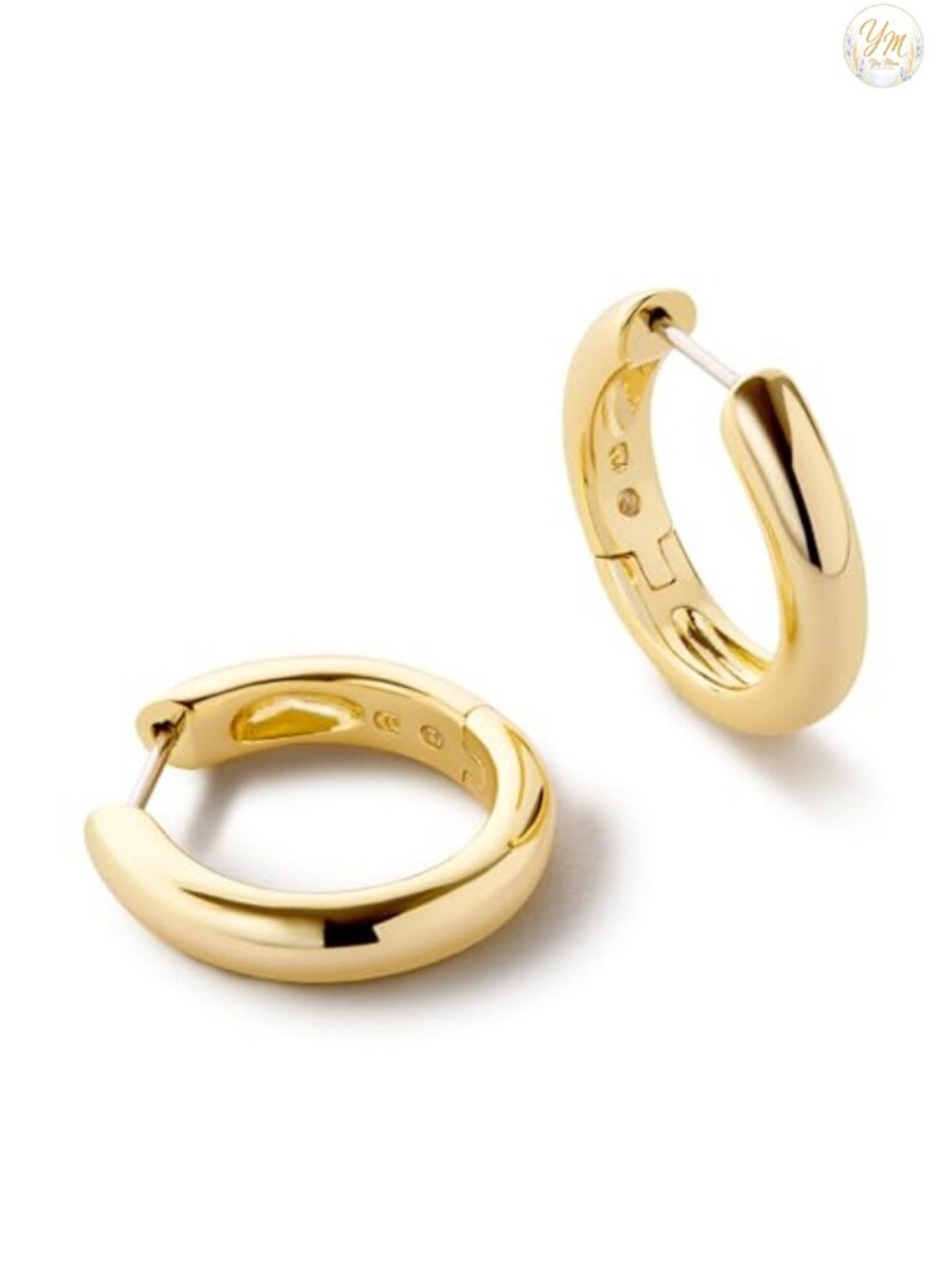 14K Gold Plated Hypoallergenic Huggie Hoop Earrings for Women, Tarnish-Free